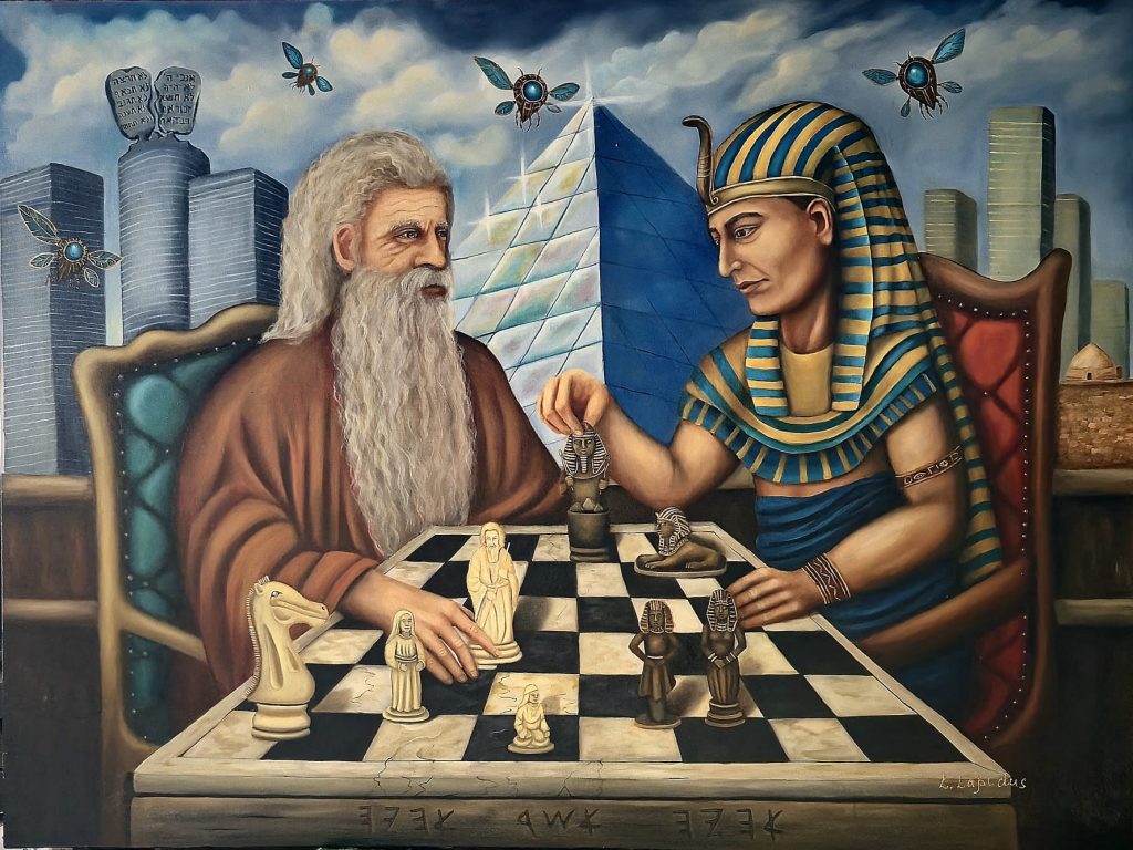 קרב היסטורי — ציור שמן מקורי מאת לדה לפידוס, 100x100 ס"מ
