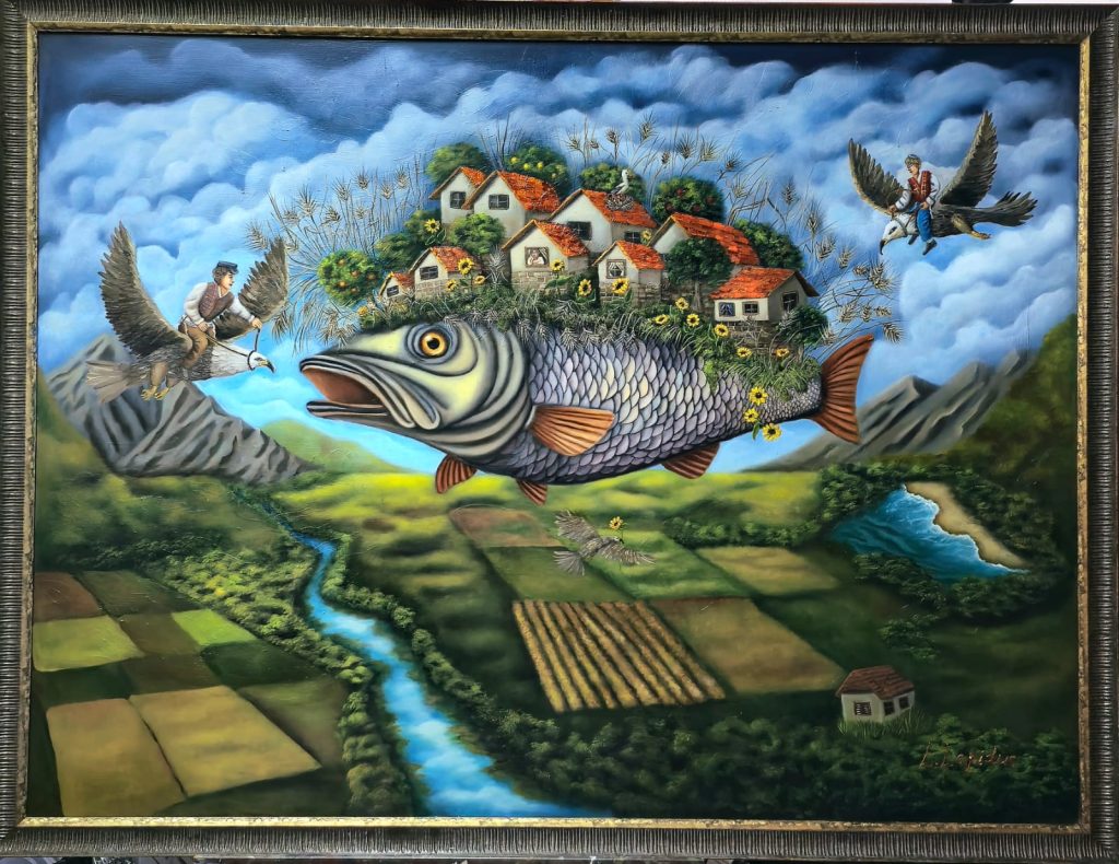 שיבת ציון — ציור שמן מקורי מאת לדה לפידוס, 80x120 ס"מ