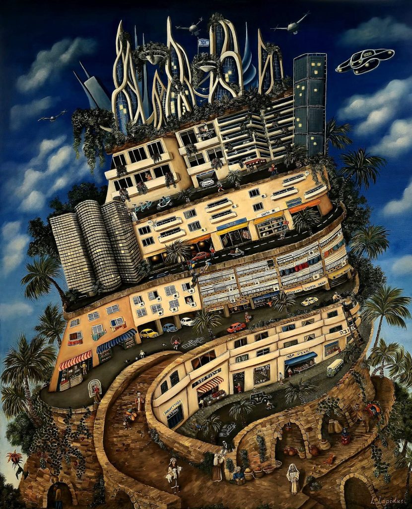 מגדל הזמן של ארץ ישראל — ציור שמן מקורי מאת לדה לפידוס