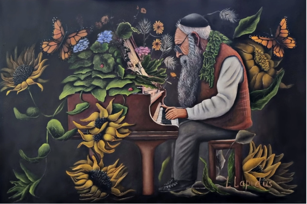 הפסנתרן — ציור שמן מקורי מאת לדה לפידוס