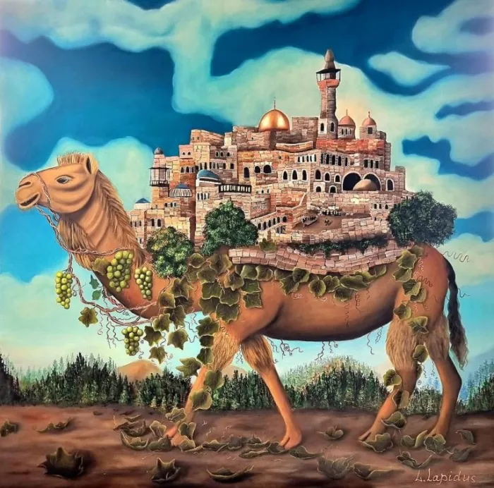 ירושלים של זהב — ציור שמן מקורי מאת לדה לפידוס