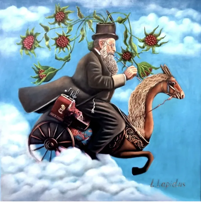 Flying klezmer — ציור שמן מקורי מאת לדה לפידוס